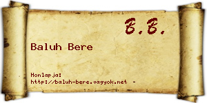 Baluh Bere névjegykártya